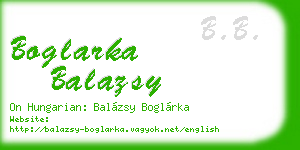 boglarka balazsy business card