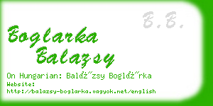 boglarka balazsy business card
